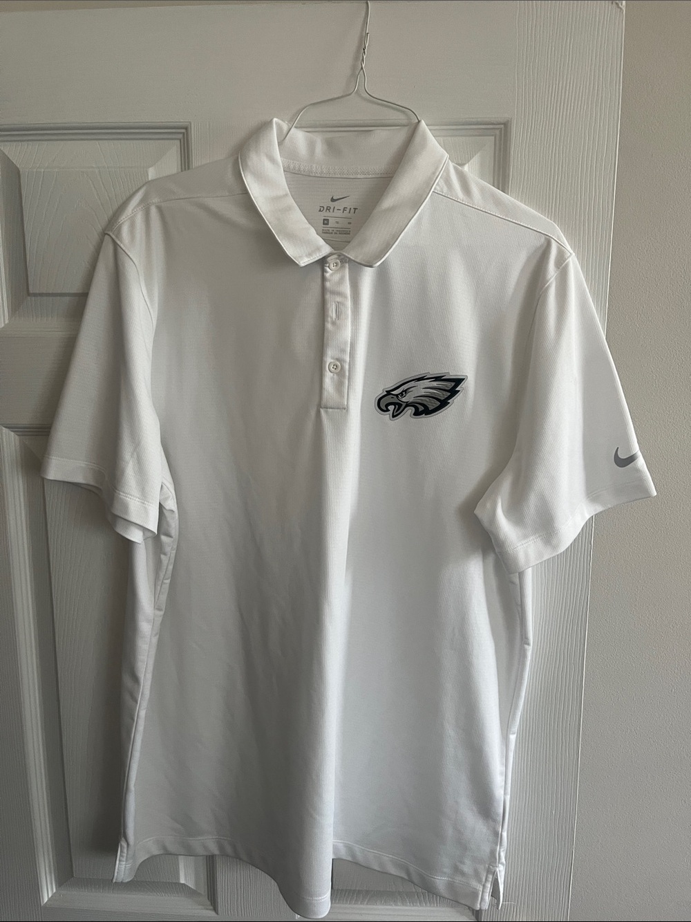 Nike White Polo with Eagles Logo